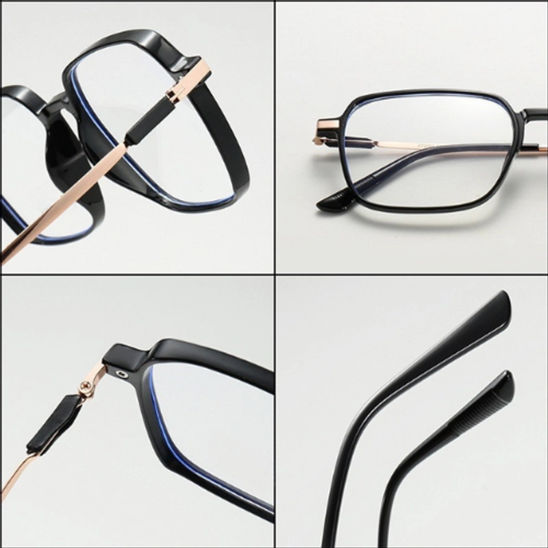 Product image KAHASIL - Kacamata Wanita Pria Anti Radiasi Lensa Square Replaceable KMJ252 all variant BLACK